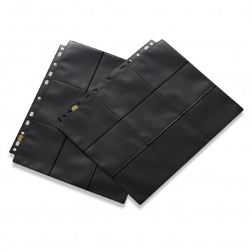 Feuilles pour classeurs noire 18 emplacements Feuilles pour classeurs noire 18 emplacements