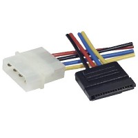 Cordon d'alimentation SATA - Convertisseur molex vers SATA 15pins, mâle/femelle