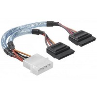  Cordon d'alimentation SATA - Doubleur molex vers 2 x SATA 15 pins, mâle/femelle